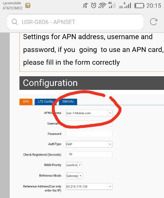 USR-G806支持美國T-mobile網絡
