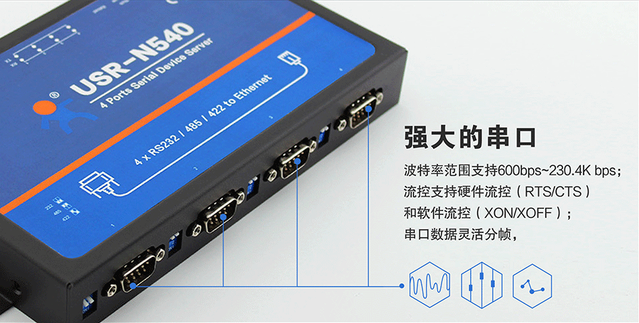 工業級四串口服務器強大的串口 工業級四串口服務器強大的串口