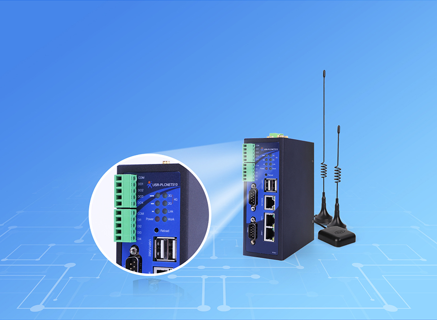 RS485/232/422轉以太網型PLC云網關DIDO功能，方便本地控制